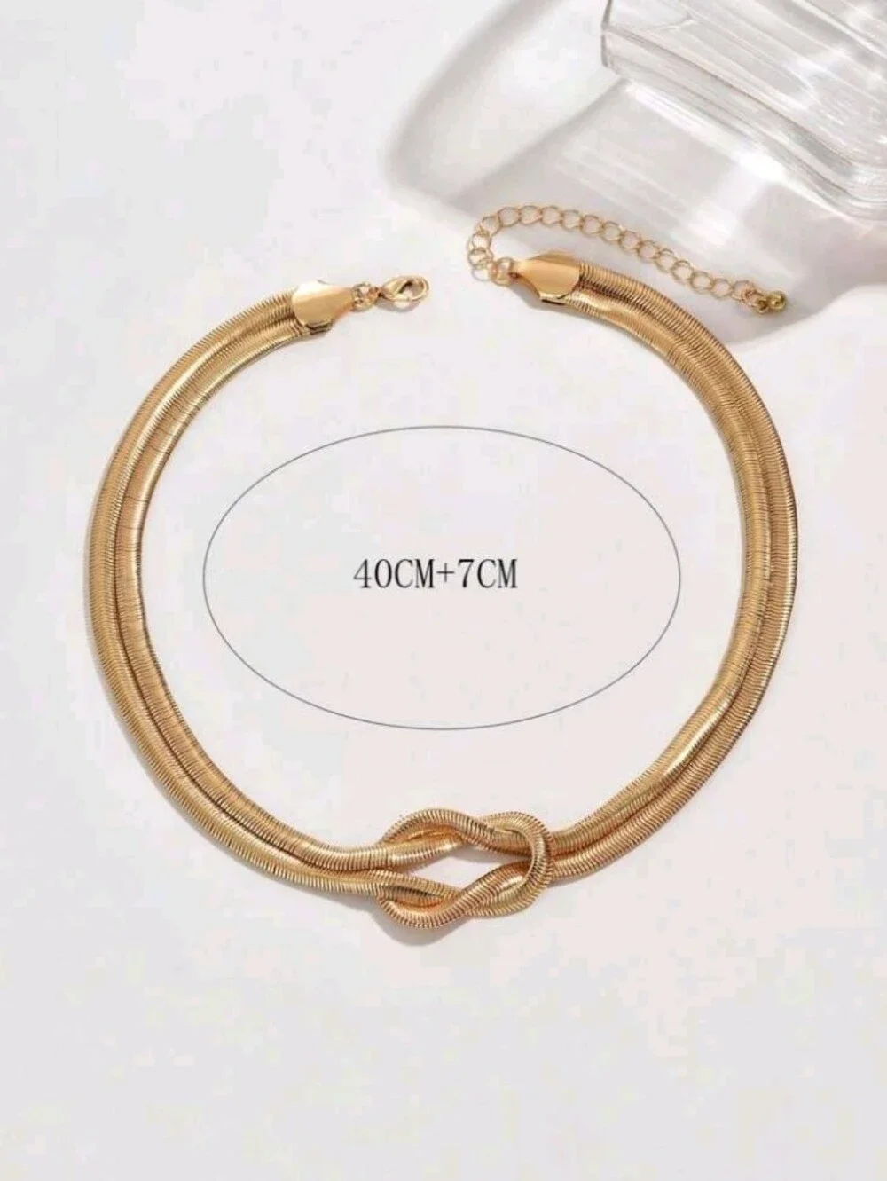 NEW! 14K Gold Plated Knot Double-Row Choker Necklace - Women Jewelry